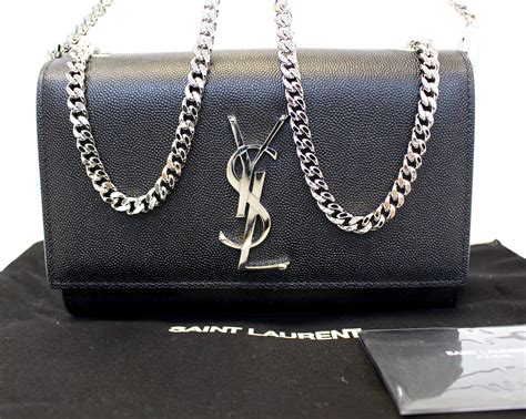 black and silver ysl bag